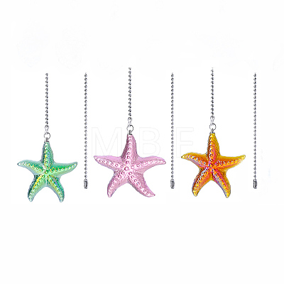 Glass Charms Ceiling Fan Pull Chain Extenders HJEW-H064-01C-P-1