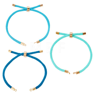 3Pcs Polyester Braided Round Cord Slider Bracelet Making MAK-TA0001-38A-1
