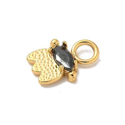 Ion Plating(IP) 304 Stainless Steel with Rhinestone Charms STAS-G351-17G-01-1