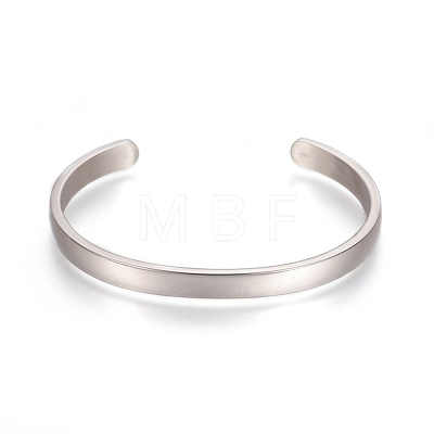 304 Stainless Steel Cuff Bangles STAS-I110-10-6mm-1