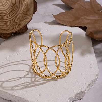 304 Stainless Steel Multi-Layer Wire Cuff Bangles YO5072-1