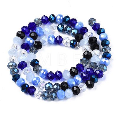 Electroplate Glass Beads Strands X-EGLA-N002-12B-1