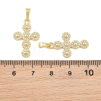 Brass Micro Pave Clear Cubic Zirconia Pendants CU-CBA48B8-01G-C-1