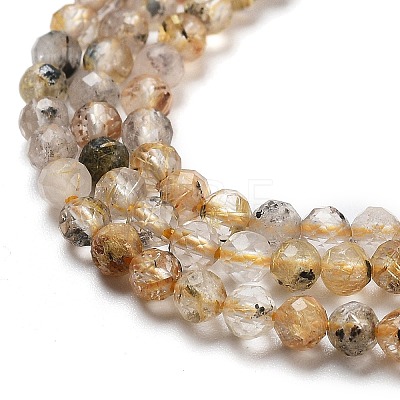 Natural Gold Rutilated Quartz Beads Strands G-G161-A16-05-1