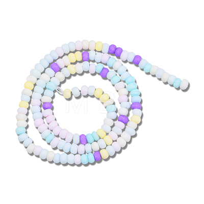 Opaque Spray Painted Glass Bead Strands GLAA-N047-07-02-1