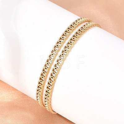 Hollow 304 Stainless Steel Open Cuff Bangles for Women BJEW-F547-02G-1