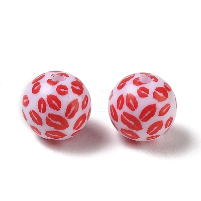 Printed Opaque Acrylic Beads AC-CBA6329-01B-01-1
