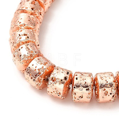 Electroplated Natural Lava Rock Beads Strands G-G984-12RG-1