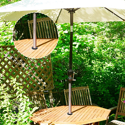 6Pcs 2 Colors PVC Patio Table Umbrella Hole Ring Plug and Caps FIND-FH0016-74-1