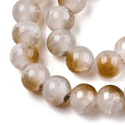 Crackle Baking Painted Imitation Jade Glass Beads Strands DGLA-T003-6mm-09-1