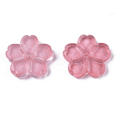 Transparent Spray Painted Glass Beads GLAA-R215-04-A02-1