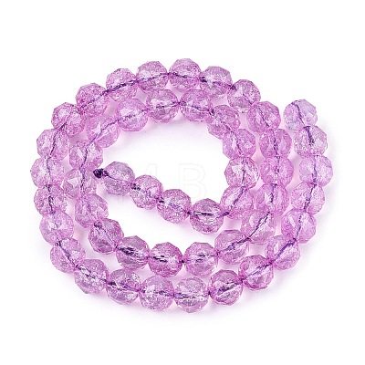 Crackle Transparent Glass Beads Strands GLAA-Q108-02A-08-1