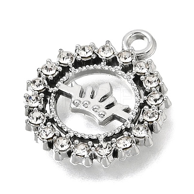 UV Plating Alloy Crystal Rhinestone Pendants RB-CBAD37D-08P-1