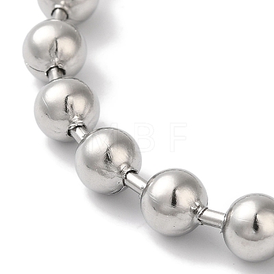 304 Stainless Steel Beads Ball Chain Bracelets for Women BJEW-B092-01A-P-1