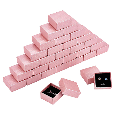 Rhombus Textured Cardboard Ring Storage Boxes CBOX-WH0005-05B-1