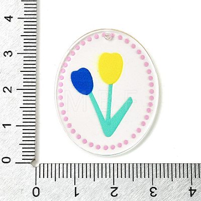 Transparent Printed Acrylic Pendants OACR-H047-05A-02-1