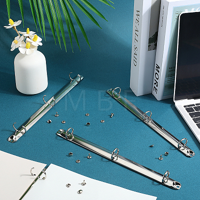 Iron Notebook 3-Ring Loose Leaf Book Binder Hinged Clamp FIND-WH20007-15D-P-1