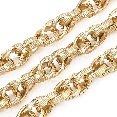 304 Stainless Steel Textured Rope Chains CHS-C022-06G-1