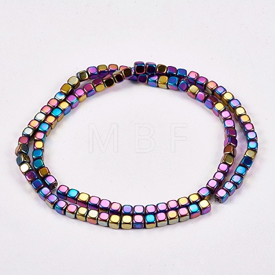 Electroplate Non-magnetic Synthetic Hematite Beads Strands G-J172-4x4mm-03-1