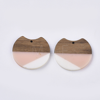 Two Tone Resin & Walnut Wood Pendants RESI-Q210-011A-B04-1