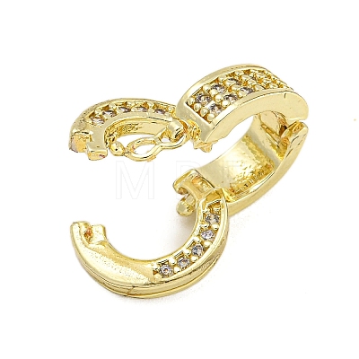 Rack Plating Round Ring Brass Micro Pave Clear Cubic Zirconia Twister Clasps KK-F876-07G-02-1