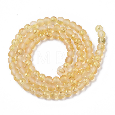 Frosted Spray Painted Glass Beads Strands GLAA-N035-03A-C08-1