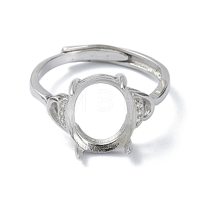 Adjustable 925 Sterling Silver Ring Components STER-K179-35P-1
