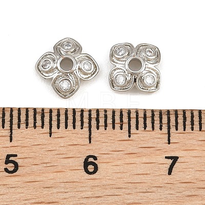 Brass Micro Pave Clear Cubic Zirconia Bead Caps CU-CBA6A75-26P-1