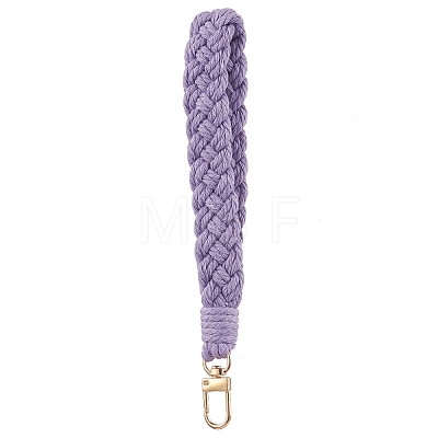 Handmade Macrame Cotton Threads Wrist Strap Pendant Decoration HJEW-JM02625-03-1