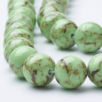 Assembled Synthetic Turquoise and Shell Beads Strands G-S212-8mm-07-1