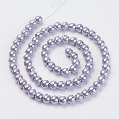 Eco-Friendly Dyed Glass Pearl Beads Strands HY-A008-6mm-RB048-1