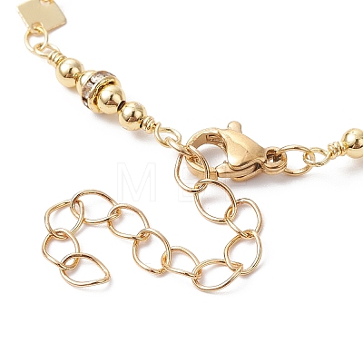 Rhombus Brass Link Bracelet Making AJEW-JB01150-34-1