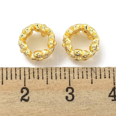 Rack Plating Brass Micro Pave Clear Cubic Zirconia European Beads KK-L215-013G-1