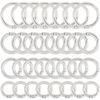 32Pcs 4 Styles Zinc Alloy Spring Gate Rings FIND-SC0005-23-1