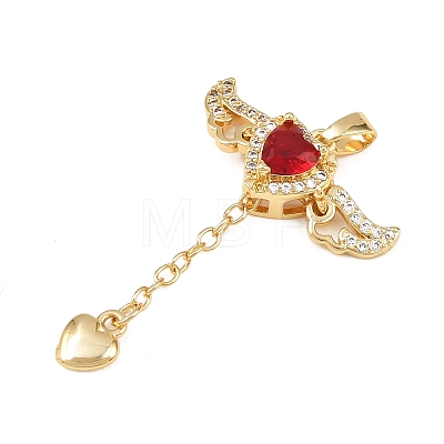 Brass Micro Pave Cubic Zirconia Pendants KK-B161-12G-1