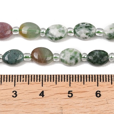 Natural Quartz Crystal & Crazy Agate & Green Spot Jasper & Unakite & Green Strawberry Quartz & Indian Agate Beads Strands G-Z135-A14-1
