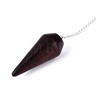 Walnut Wood Cone Pointed Dowsing Pendulums AJEW-Q005-02-1