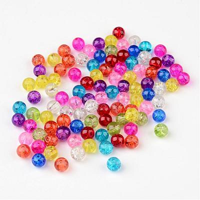 Mixed Crackle Glass Beads X-CCG-Q001-6mm-M-1