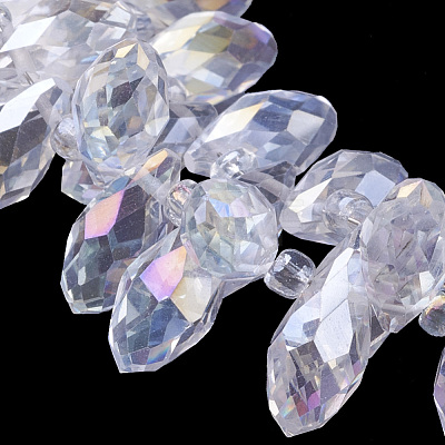 Electroplate Glass Faceted Teardrop Beads Strands X-EGLA-D014-01-1