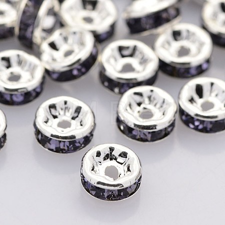 Brass Grade A Rhinestone Spacer Beads RB-A014-Z6mm-18S-1