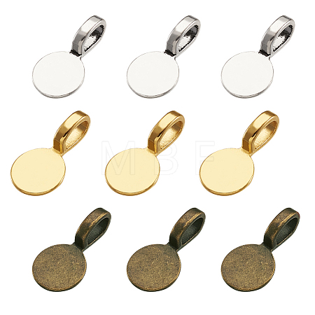 Tibetan Style Alloy Glue On Flat Pad Pendant Bails TIBE-TA0001-10-1