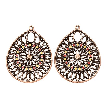 Alloy Enamel Pendants PALLOY-F319-06C-R-1