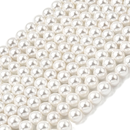 Electroplated Shell Pearl Beads Strands BSHE-K017-8mm-1