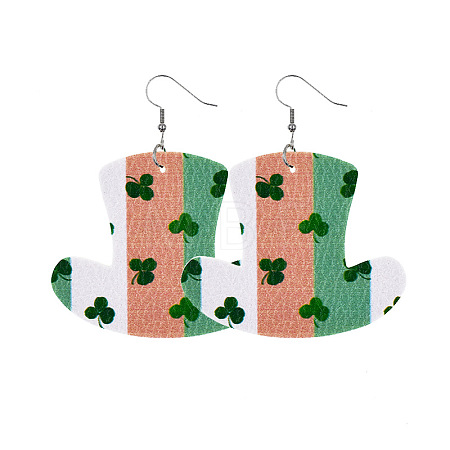 Saint Patrick's Day Imitation Leather Dangle Earrings FS-WG4E1C6-10-1
