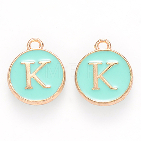 Golden Plated Alloy Enamel Charms X-ENAM-S118-05K-1