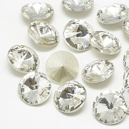 Pointed Back Glass Rhinestone Cabochons RGLA-T086-18mm-01-1