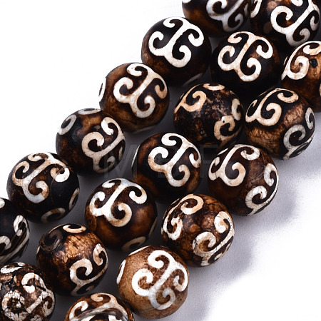 Tibetan Style dZi Beads Strands TDZI-R001-02A-1