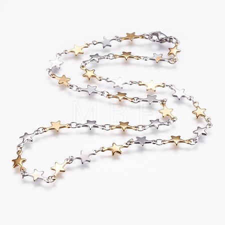304 Stainless Steel Chain Necklaces STAS-P164-27GP-1