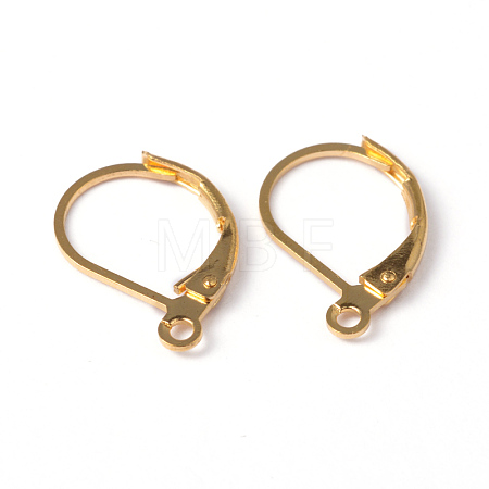 Golden Plated Brass Leverback Earring Findings X-EC223-G-1