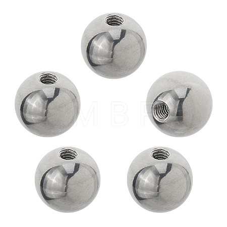 5Pcs 304 Stainless Steel Round Cord End Caps STAS-FH0002-40B-1